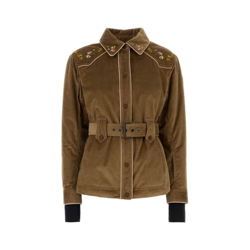 Moncler Grenoble Women Biscuit Corduroy Olenne Down Jacket